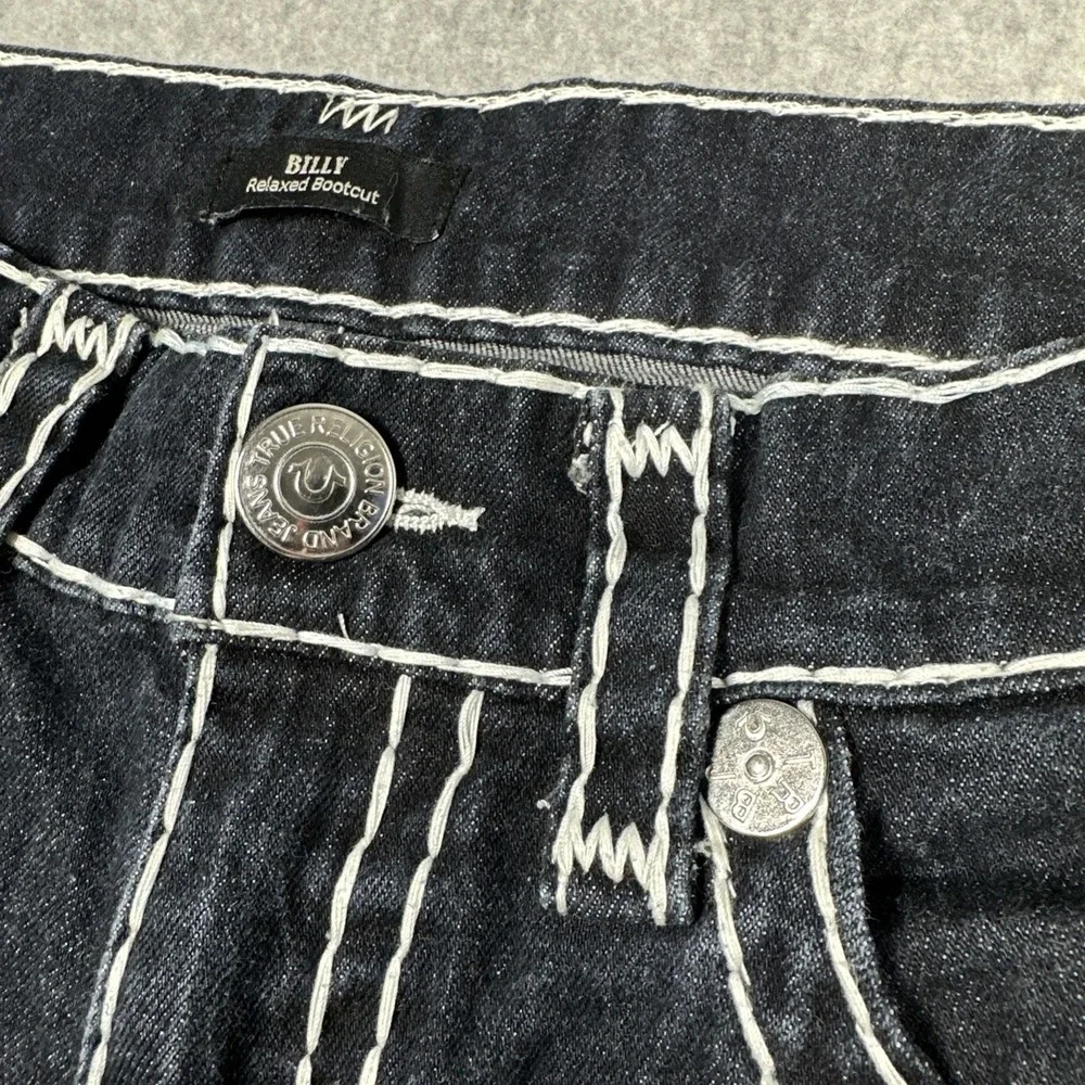 True Religion Billy Super T Bootcut Jeans Men's 32X31 Dark Wash Thick Stitch Y2K